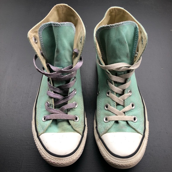 Converse turquoise/ light blue high tops w8 - Picture 6 of 7